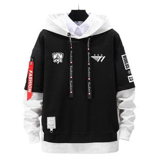 T1战队FNC队服S13总决赛KT Liquid假两件连帽卫衣男女带帽子外套