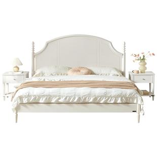 政府补贴全友家居奶油风女生卧室公主床架1米8双人床1米5实木脚床