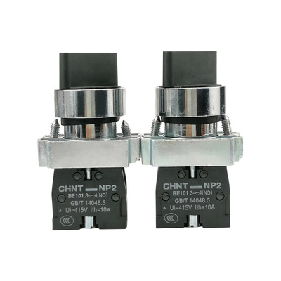 正泰旋钮开关二位自锁NP2-BD21三位BD33自复位转换53按钮常开常闭
