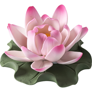 非遗手工莲花禅意新中式高端艺术陶瓷线香插底座香盘香托器香薰炉