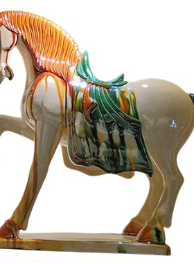 高水旺唐三彩成功马陶瓷马
