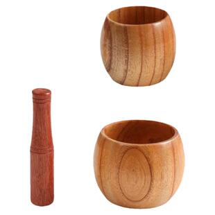 酸枣木捣蒜器石臼老式手动捣搅碎神器家用研磨器压打蒜泥捣碎擂钵