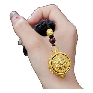 【已做功课祝福】招财进宝聚宝盆金属钥匙扣摆件可转动吊坠挂件