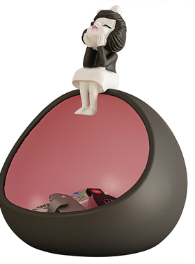 奶油风进门玄关柜钥匙收纳摆件