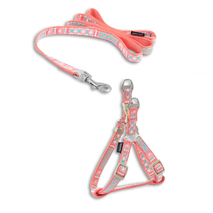 Touchdog它它花色狗绳胸背/项圈+牵引绳泰迪小型犬拉带博美