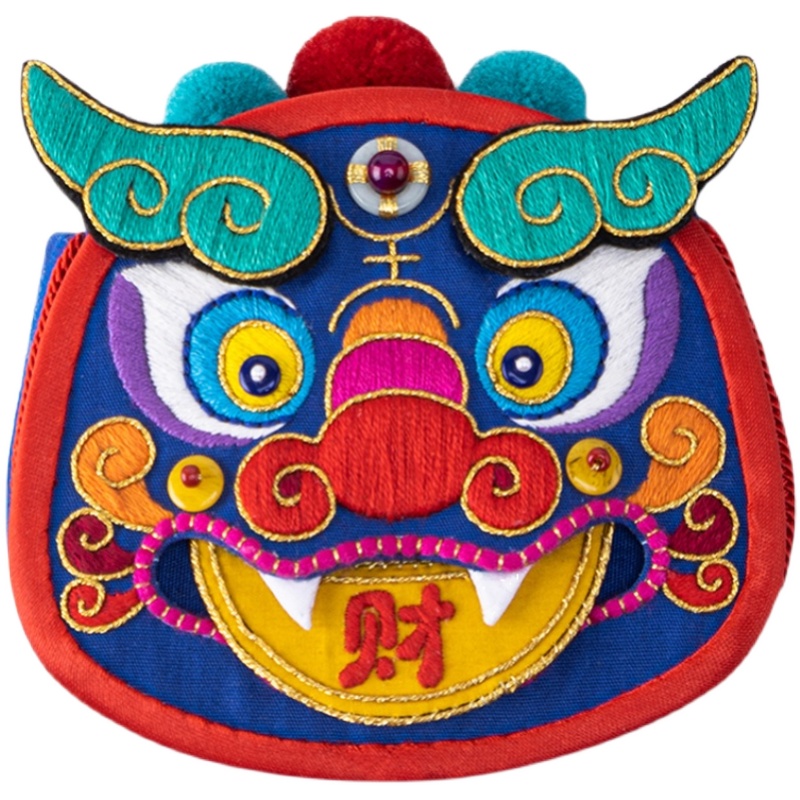 王的手创 刺绣DIY材料包手工自绣口金包迷你小挎包马鞍包貔貅开运