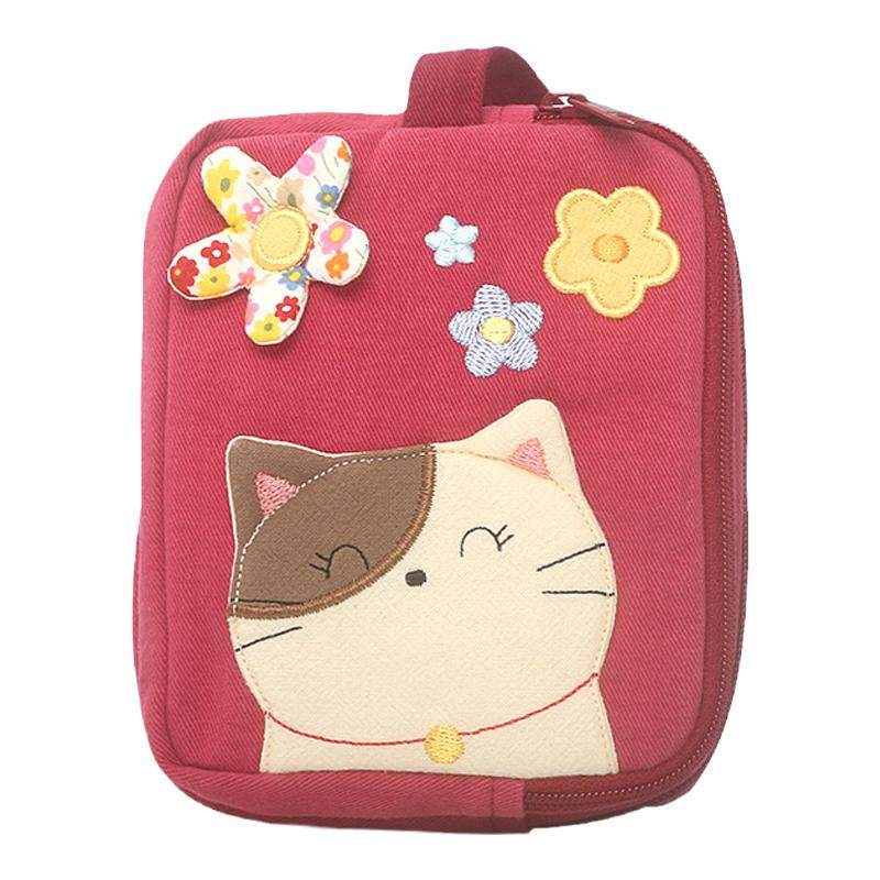 kine猫双层拉链卫生巾收纳包便携
