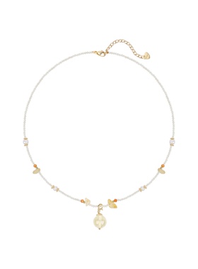 鱼头星星锁骨链女生项链时尚轻奢黄水晶串珠百搭感官方正品饰品潮