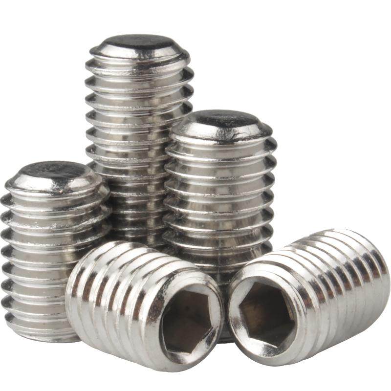 304不锈钢平端机米紧定螺丝 止付螺钉顶丝无头内六角螺丝钉M2-M12