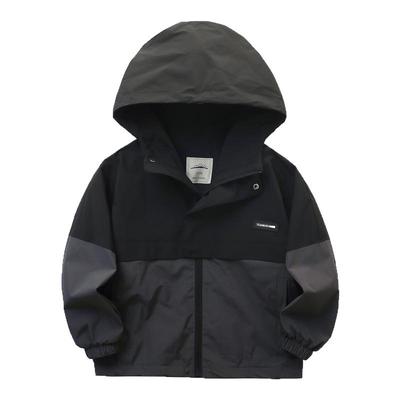 秋冬季男童加绒连帽冲锋衣外套