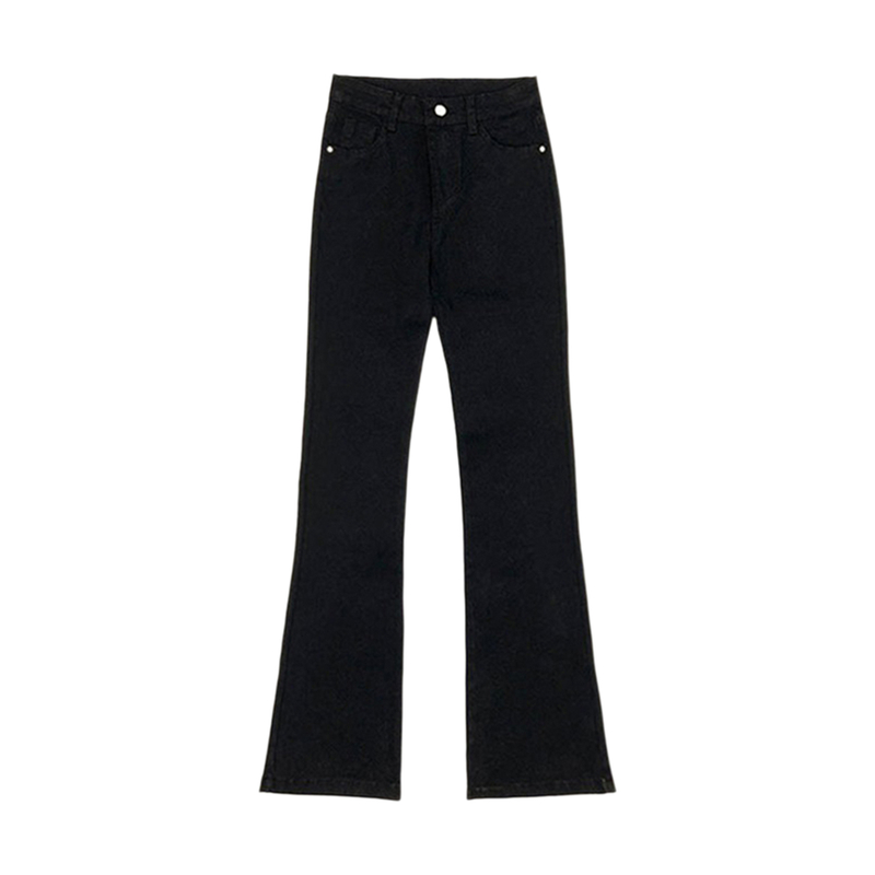 胖mm大码女装黑色加绒加厚牛仔裤女2025新款简约百搭学生阔腿裤子