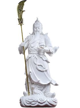 陶瓷关公立像武财神关二爷摆件