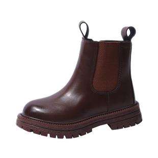 女童马丁靴2025新款秋季儿童黑色皮靴小女孩洋气春秋款切尔西短靴