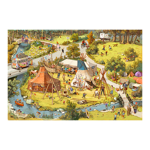 猫的天空之城1000片拼图出发去郊游成人版益智解压一千片相框玩具