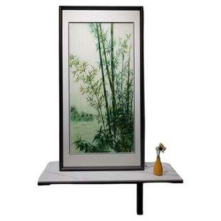 苏绣精品客厅挂画竹子竹报平安纯手工蚕丝线刺绣新中式书房装饰画