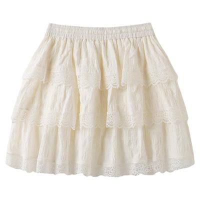 西町村屋蕾丝甜美短裙女装2025秋季新款法式百搭半身裙CAAC10248