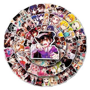 100张日漫地缚少年花之君贴纸动漫人物周边手帐素材diy装饰行李箱笔记本电脑手机平板水杯pvc可移动防水贴画