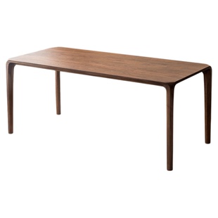 半茶伴木“望月餐桌“北美黑胡桃餐桌原木书桌实木茶桌轻奢简约