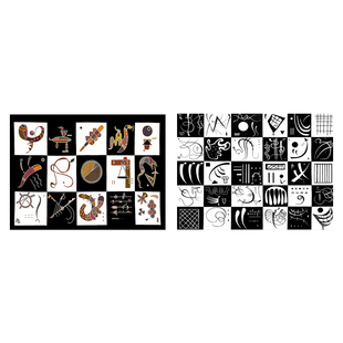 黑白利西茨基装饰画抽象北欧极简小众人物画芯卧室书房墙面壁画