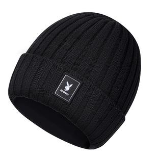 花花公子帽子男士2025新款冬季男款加绒加厚保暖针织毛线帽女冷帽