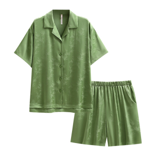 悦内睡衣女款夏季冰丝绸短袖短裤家居服夏款丝绸薄款仿真丝高级感