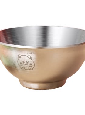 304钢碗家用防摔双层防烫饭碗