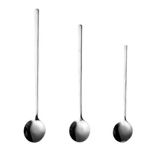 304不锈钢小勺子咖啡勺金色小圆勺蜂蜜调羹甜品勺 咖啡长柄搅拌勺