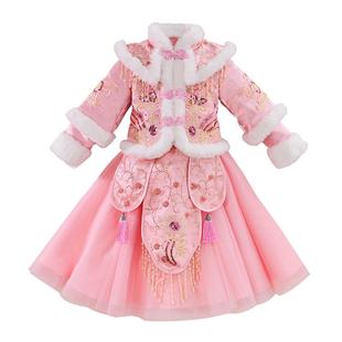 汉服女童秋冬2025新款儿童拜年服冬装唐装喜庆新年衣服过年服冬季