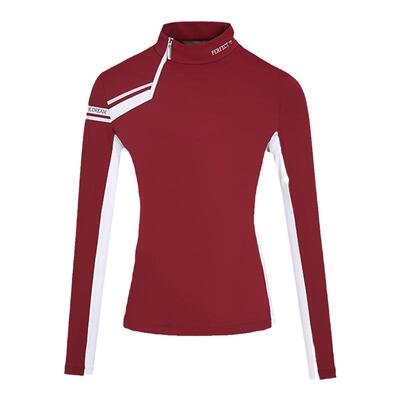 SVG高尔夫女士长袖t恤深红色印花