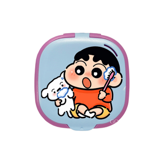 牙套盒保持器收纳盒可爱蜡笔小新正畸牙齿矫正器小巧便携清洗盒