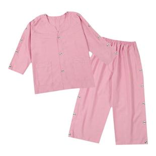 艾灸服纯棉前后开扣理疗刮痧中医针灸按摩采耳美容院客人专用开衫