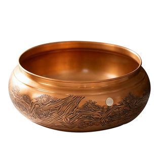 纯紫铜茶渣缸废水桶茶洗缸茶台茶水废水缸桌面倒茶水盅洗茶具水盂