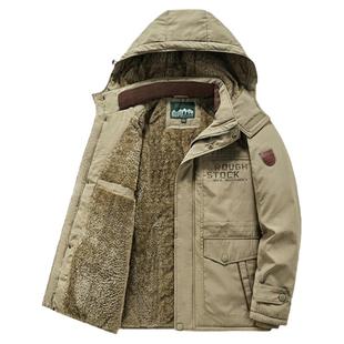 冬装外套男加绒加厚棉衣户外冲锋衣多袋工装棉服宽松大码保暖上衣