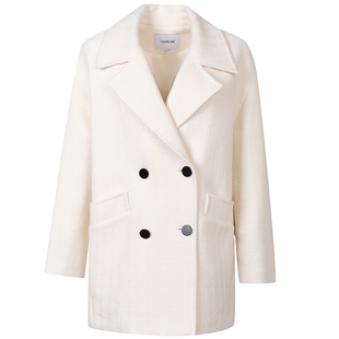 LAURELINE/洛瑞琳简约通勤大衣2023年冬季新款修身英伦风外套女