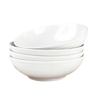 4/6个装纯白陶瓷盘子家用菜盘