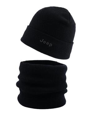 jeep吉普针织毛线冷帽脖套套装