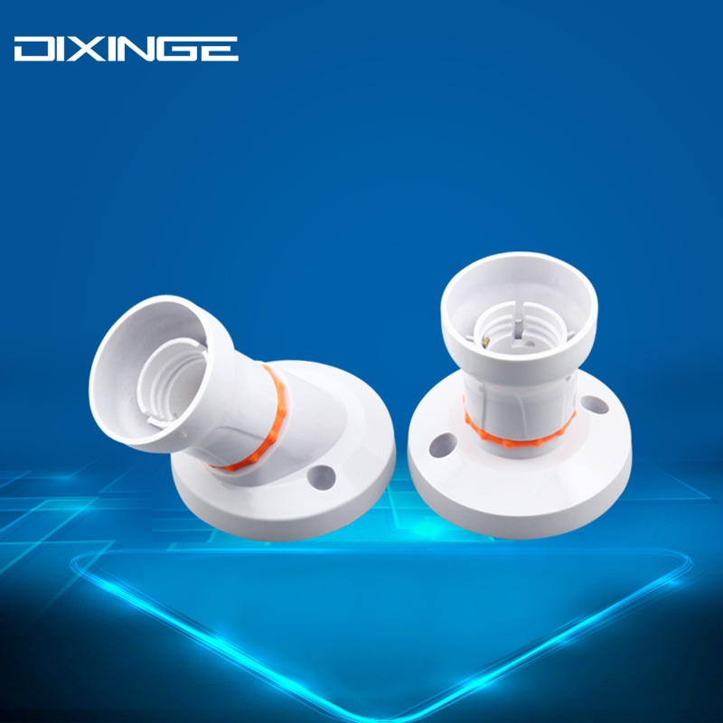 吸顶E27螺口B22卡口双用灯座外销塑料二合一多功能口两用灯座