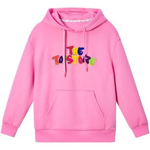 ToyzY 多巴胺彩虹刺绣套头连帽卫衣女宽松落肩款ZC34360100