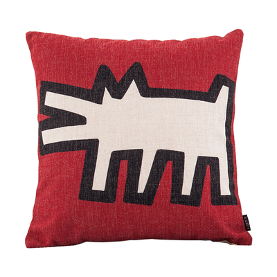 凯斯哈林名画棉麻抱枕沙发靠垫