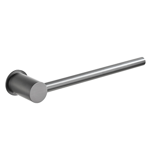 拉丝枪灰全铜毛巾架极简免打孔毛巾杆卫生间浴巾架浴室拖鞋挂架