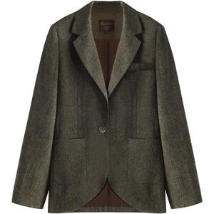 COCOBELLA老钱风精纺花纱羊毛正肩西装女秋气质休闲外套SI7029