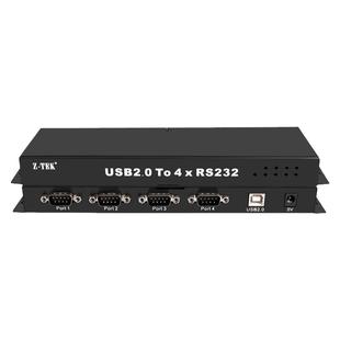 z-tek力特USB转RS232串口集线器模块db9针公头COM口一拖四串口分配器一进四出转换器 英国FTDI芯片 黑色ZE737