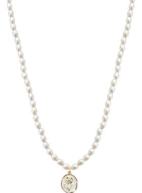 法式玫瑰花珍珠款项链