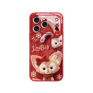 适用苹果17promax毛绒手机壳iPhone16新年air星黛露15秋冬14毛茸茸13玲娜贝儿12红色11喜庆xs雪花xr迪士尼8女