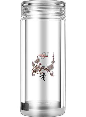 纯银口杯诺亚纯银防烫隔热玻璃杯