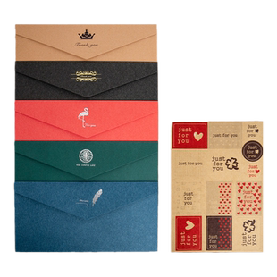 马卡龙色系信封信纸套装里纸加厚精美烫金硬卡纸纯色西式复古空白手写信笺商务请柬邀请函贺卡男女友表白情书