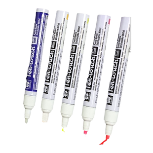 日本樱花荧光油漆笔高达模型补漆笔渗线笔汽车用反光安全标识笔油性工业防水不掉色夜光笔白色玻璃轮胎记号笔