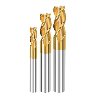 DHZ南翔3刃镀钛含钴立铣刀超硬直柄铣刀不锈钢高速钢全磨制平面铣