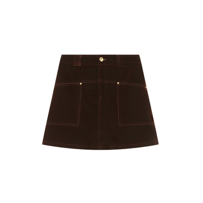 白鹿语短裙气质简约A字半身裙