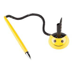 晨光AGP16103微笑台笔中性笔笑脸银行前台桌面粘贴固定带绳签字笔